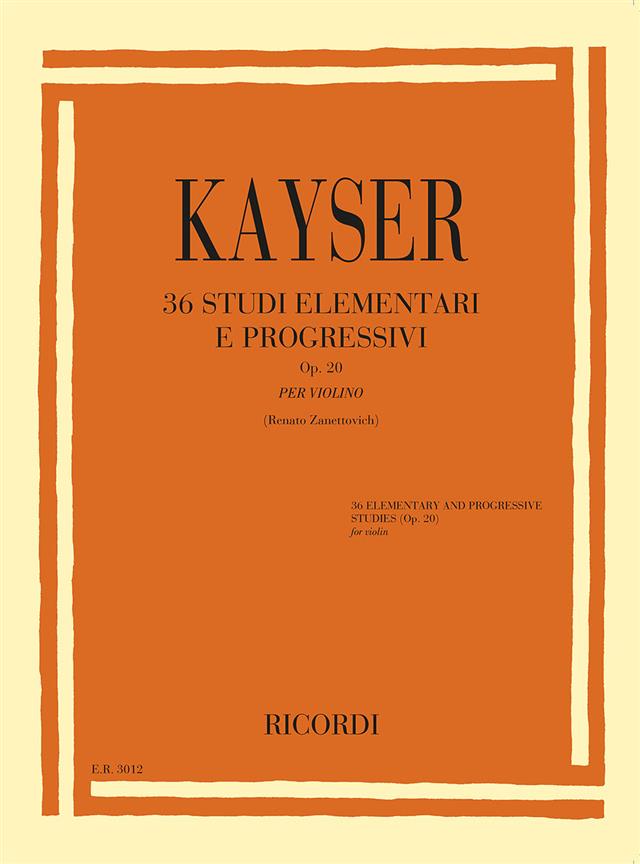 36 Studi elementari e progressivi Op.20 - Edited by Renato Zanettovich - pro housle